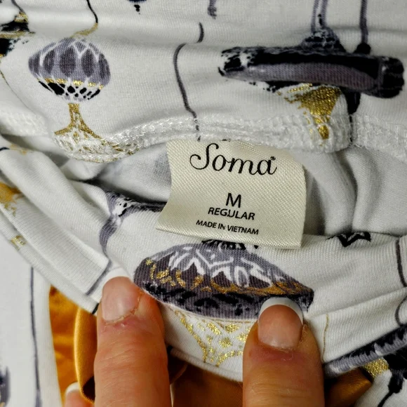 NWOT Soma Christmas Ornament Pajama Pants Set M/L - Picture 5 of 16